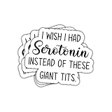 3個 I Wish I Had Serotonin instead of These Giant Titsステッカー ファニーフェミニスト アダルト メンタルヘルスギフト I Wish I Had セロトニンステッカー カーデカール ノートパソコン ボトル ノートブック ツールボックス ハードケース 3インチ