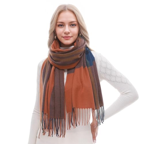RUI VTRON Scarf for Women Plaid Scarves Winter Warm Oversized Pashmina Tartan Scarves