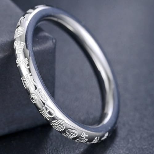 Jude Jewelers 3mm Stainless Steel Chinese Culture Style Fortune Prosperity Lucky Fu Character Wedding Band Ring3