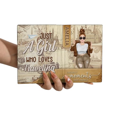 Personalized Name Collect Moments Not Things Leather Passport Holder Custom Woman Travel Passport Cover Fun Unique Gift For Traveler Gift For Girl Traveling Lover 48