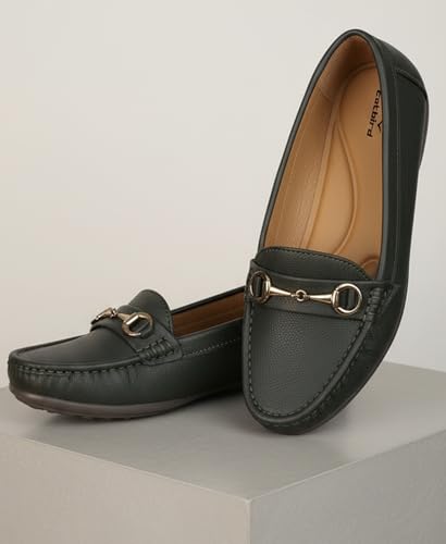 Image of CatBird Women's Metal Detail Slip-On Loafers | Cushioned Comfort Flats | Lightweight Office & Casual Shoes | Anti-Slip Sole Footwear
