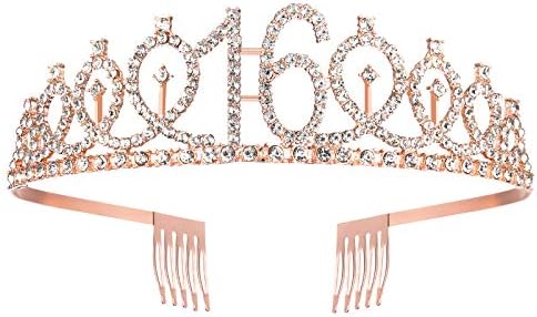 16th Birthday Sash and Tiara for Girls, Sweet Sixteen Birthday Sash Crown 16 & Fabulous Sash and Tiara for Girls, 16th Birthday Gifts for Happy 16th Birthday Party Favor Supplies