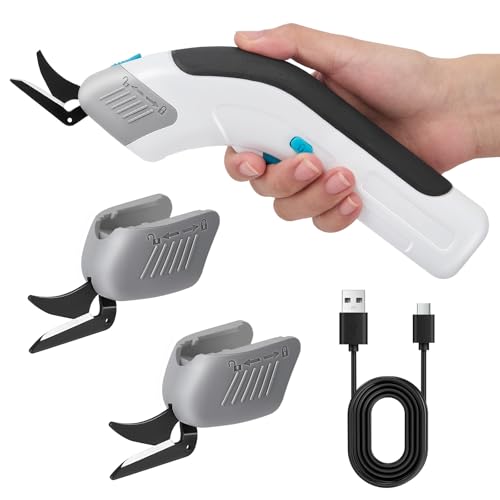 3.6V Electric Scissors, ordless Fabric Scissors with 2 Cutting Blades, echargeable Electric Fabric Shears for Cutting Cardboard, eather, arpet, a... Plant