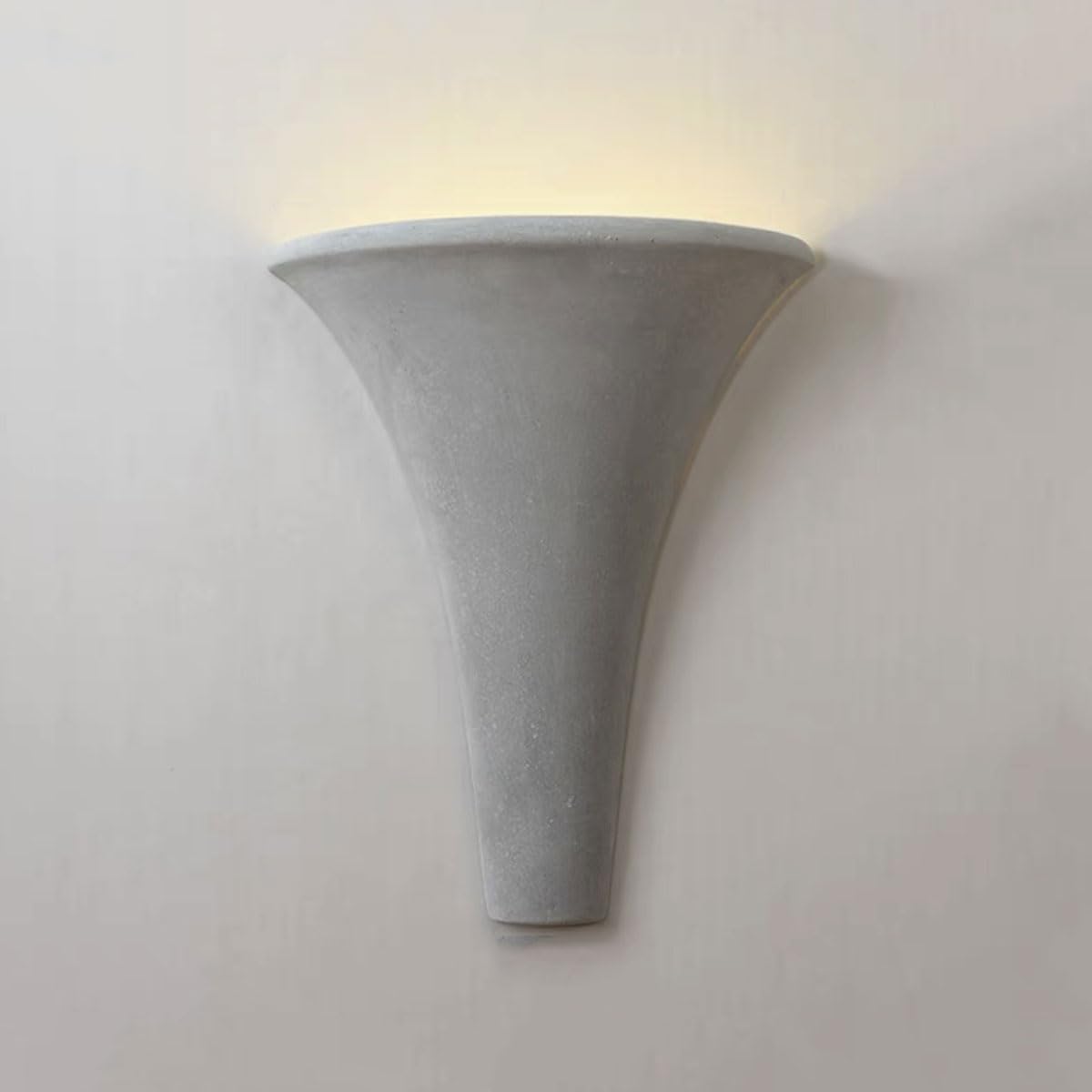 KXEcoLife Wall lights for bedroom Cement Industrial Indoor Concrete Sconce Lighting Fixture E14 For Living Room Bedroom Bedside Grey board Lamps
