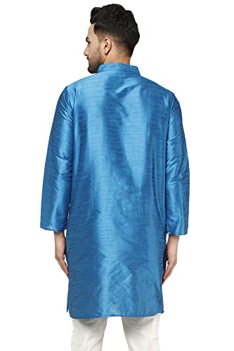SKAVIJ Kurta for Men Art Silk Embroidered Long Shirt2