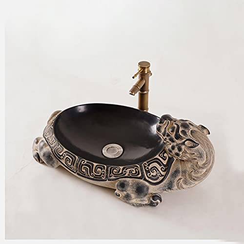 Vasque de salle de bain au-dessus du comptoir style chinois pour espace zen - 5