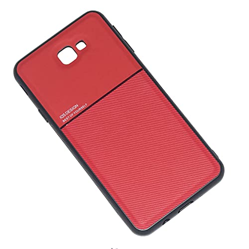 Kepuch Mowen Coque Housse Étui Plaque de Métal Intégrée pour Samsung Galaxy J7 Prime - Rouge