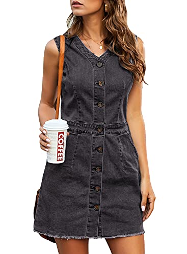 button down denim mini dress