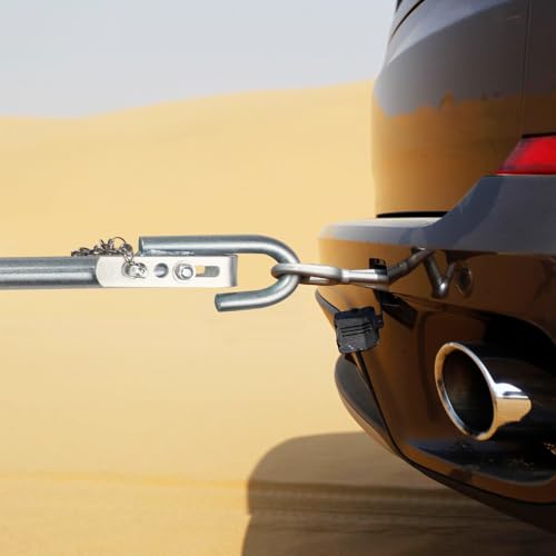 Anbull 3-TLG 3T Verzinkt Abschleppstange Pannenhilfe mit Federdämpfung, Schlepplänge 185cm, Max. Zugkraft: 3000kg