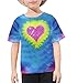 Toddler Valentine's Day Shirts Girls Boys Cute Tie Dye Heart Graphic T Shirts Casual Short Sleeve Top