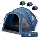 NORDMUT® Campingzelt für 2-4 Personen wasserdicht & leicht – Kuppelzelt mit mit verschließbarem Vorraum – 2-4 Mann Zelt mit hervorragender Luftzirkulation & kleinem Packmaß (Blau)