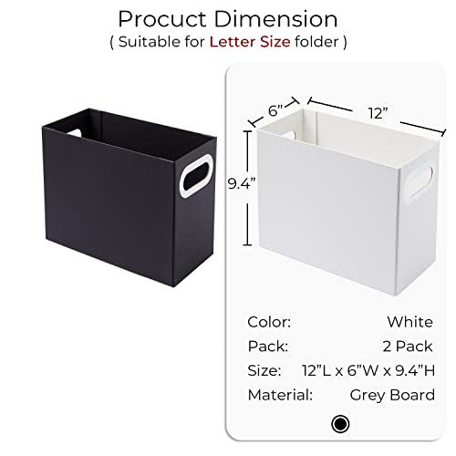 Y YOMA Pacote com 2 caixas organizadoras de arquivos penduradas com alça de papelão, caixa de arquiv