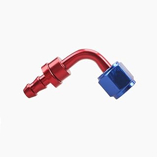 12 tamaños de aleación de aluminio, adaptador de manguera de aceite/agua/líquido, color rojo y azul (90° AN4)