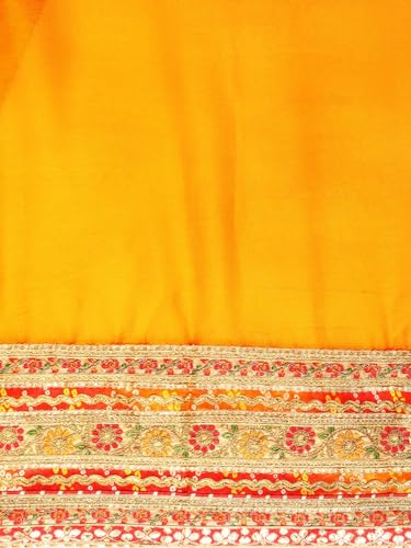 Image of Pandadi Saree Women's Elegance Chiffon Bandhani Saree with Heavy Lehenga Design