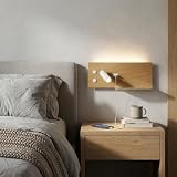 BARCELONA LED Aplique de pared Kerta de aluminio con efecto madera, clásico y lujoso para cabeceros