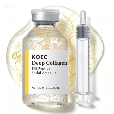 Image of KOEC Deep Collagen Silk Peptide Facial Ampoule Face Lifting Serum,Intensive Tightening & Smoothing & Hydrating,Non-Greasy,Gentle Formula 1.01 Fl Oz / 30ML Gift for Women
