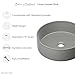 Lisse 14.5” Round Concrete Vessel Bathroom Sink in Dark Grey