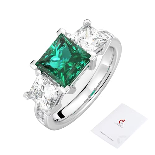 Iefil Lab Grown Emerald Rings - Engagement Ring, Wedding Promise Rings