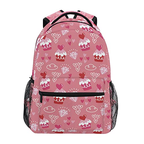 Torta Rosa Diamante Amore Zaino per Bambini Studente Scolastico Zaino da Bookbag Borsa Del Libro per Viaggio Teenager Ragazze Ragazzi Capretto