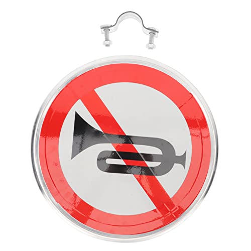 STOBAZA No Horn Sign Weather Resistant Traffic Sign for Decor No Whistle Symbol Signage Easy to Install Warning for Residential Use