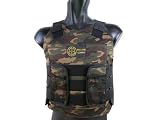 BBTac Airsoft Protection Vest, Padded Cushion (Woodland Camo)