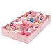mDesign Soft Fabric 9 Section Dresser Drawer and Closet Storage Organizer for Child/Kids Room, Nursery, Playroom - Divided Large Organizer Bin - Herringbone Print with Solid Trim, 2 Pack - Pink
