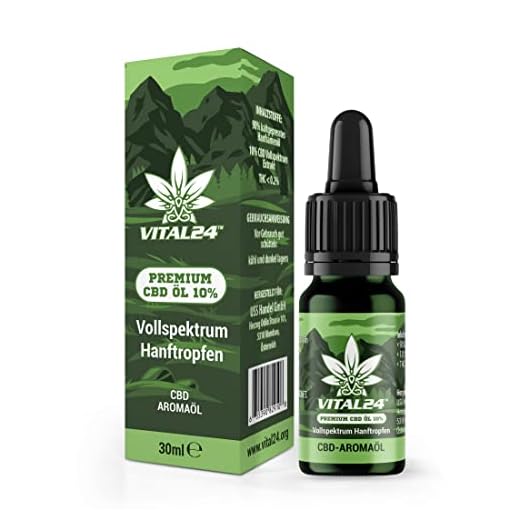 VITAL24 CBD-ÖL 10% mit 30ML - Vollspektrum Hanföl Tropfen - 10 Prozent Cannabidiol - Cannabisöl - Vital CPD Oil - CBD Ol Hanftropfen