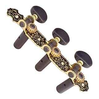 ZYZYZY Tuner Mécanique Tête 2 PCS Gold & Noir Plat Cordes De Guitare Classique Tuning PEGS Touches Touches Tuners… – Image 4