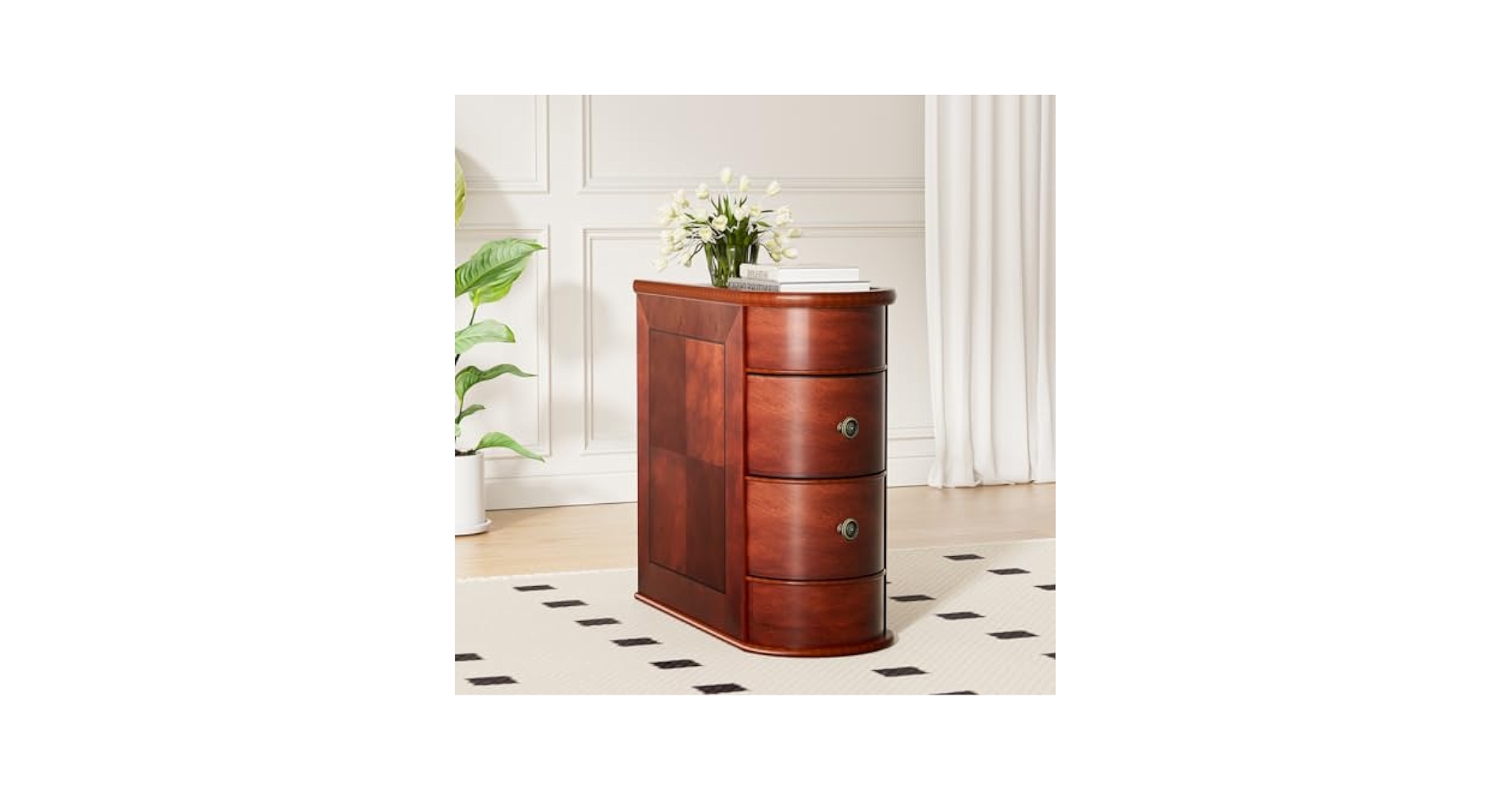 Amazon.com: ROOMTEC Solid Wood End Table,Narrow Side Table