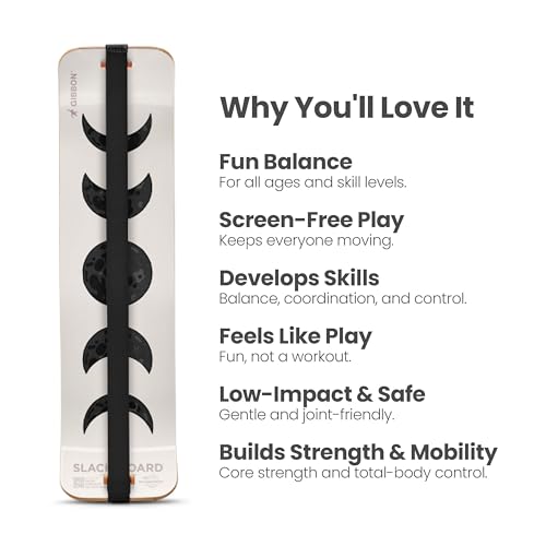 Image of GIBBON SlackBoard, Balance Board Kids & Adults, Slackline Balance Trainer | 1 & 2 Line Options, Slack Board, Core Workout Equipment, Home Gym Training, Standing Desk Exercise, Yoga, Agility, Pilates