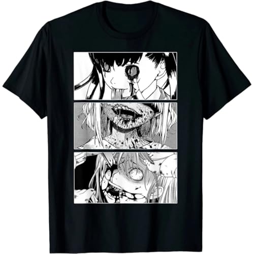 Horror Anime Girl Japanese Aesthetic Anime Design Gift T ShirtBlackM