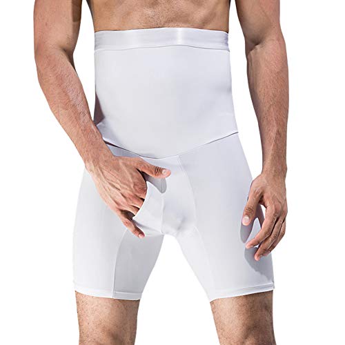 ieenay Hommes Ultra Lift Body Minceur Slip Culottes De Contrôle du Ventre De Taille Haute De Shaper De Formateurs De Taille,Blanc,L