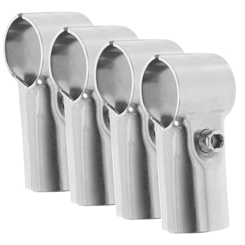 HOMSFOU 4pcs Stainless Steel Fence Clamp Chain Link Pole Bracket for DIY Shelves Handrails Greenhouse Stable Connection