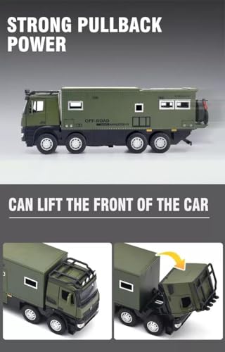 Image of WORSHIPER 1:24 Off Road Motorhomes Diecast Metal Pull Back Truck with 6 Openable Doors with Sound and Light Toy Decoration Truck Best Gift Toys for Kids ?Colors as Per Stock?