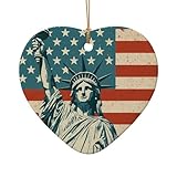 Dettaglio di stampa su entrambi i lati: la statua della libertà con stampa americana su entrambi i lati dell'ornamento in ceramica presenta stampe distinte su ogni lato, quindi sembra grande da ogni angolazione. Sia che siano viste da vicino o da lontano, le stampe rimangono vivaci e chiare.
