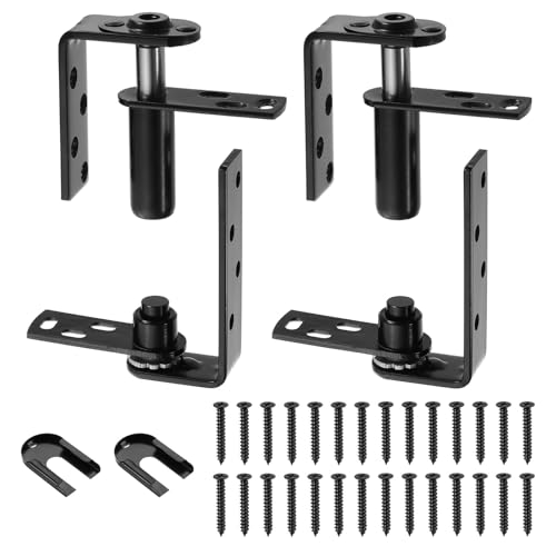 QUARKZMAN 2 Juegos Bisagras Para Puertas Salón, 304 Acero Inoxidable Autoretorno Para Puertas Batientes Dobles Mínimo 30mm Grosor Para Cafetería Bar Puerta Granero, 20kg/44lbs Negro