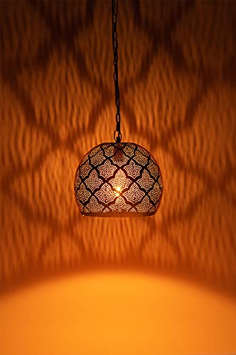 MAADES Orientalische Lampe Pendelleuchte Rayhana 30cm Kupfer E27 Lampenfassung | Marokkanische Design Hängeleuchte… – Bild 6