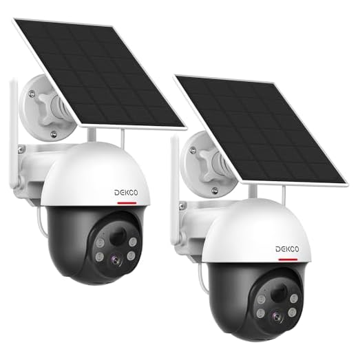 DEKCO 2K Solar Security Cameras Wireless Outdoor, 360° View Pan Tilt Spotlight Battery Powered WiFi Security System, 2-Way Talk, HD Night Vision, Human Detection