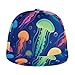 SVEFDOC Fashionable Baseball Cap Cool Corlorful Jellyfish Pattern Dad Cap for Women Men Teens, Fitted Quick Dry Golf Cap Headwear