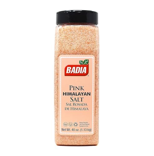 Badia Pink Himalayan Salt, 40 oz – Coarse Grain Salt for Cooking, Grilling, and Seasoning, Natural Mineral-Rich Rock Salt