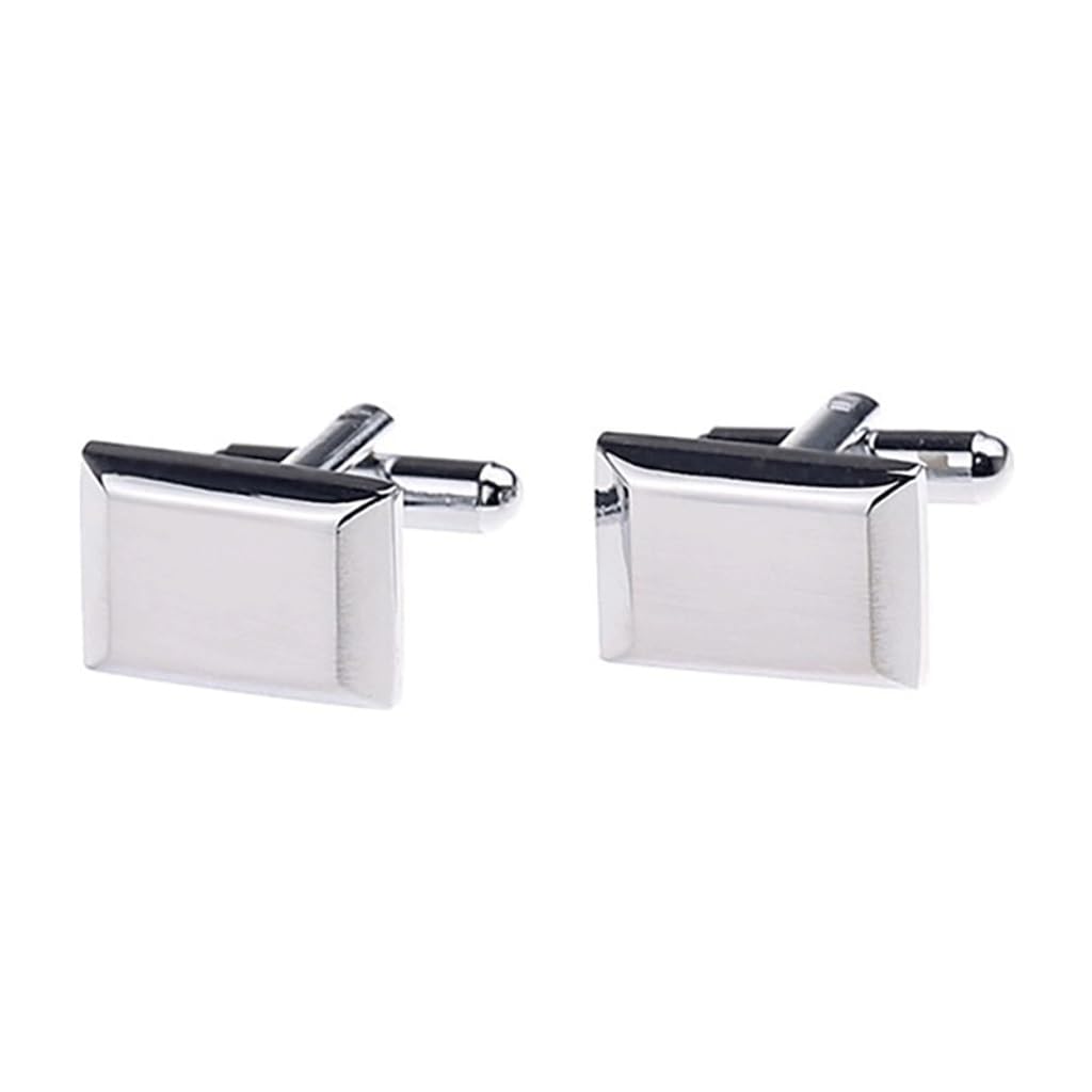 Gemelos de plata cepillada para camisa francesa para hombre, manga de camisa de boda, botones