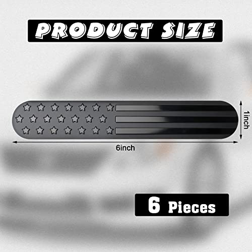 Tallew 6 Pcs American Flag Decal Emblem Sticker 3D Us Car Decals X 1 Inch Usa Black Metal Patriotic Badges For Auto Suv Truck Motorcycle Bumper Window Fender Accessories #TOP2