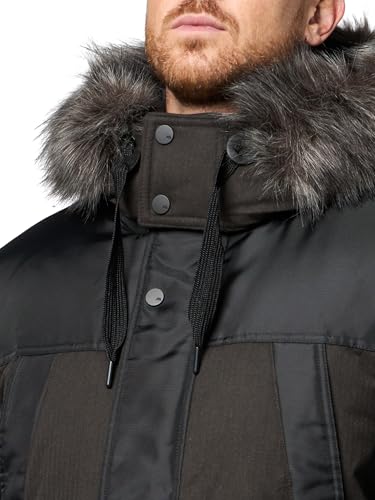 Image of Andrew Marc Men's Outerwear Tripp Mixed Media Faux Fur Hooded Parka