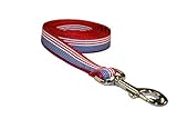 Large American Flag Dog Leash: 1' Wide, 6ft Length - Made in USA.