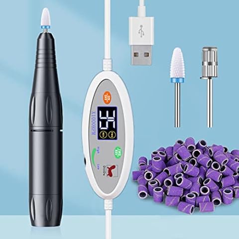 DiiDa Electric Nail Files 35000RPM Portable USB Support Pen Sander Electric Acrylic Gel Polish Remover Drill Pedicure Manicure Set Cover