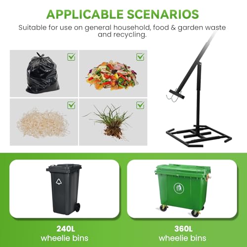 NEWTRY Müllpresse Müllverdichter Plus – Manuelles Müllpressen mit vergrößertem 52x40 Fuß für 360L und 660 Mülltonne, ideal für Zuhause, Garten, Restaurant und Gemeinschaftsreinigung