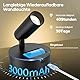 Kabellose Spotlight Aufladbar Wandstrahler Innen mit 3000mAh Akku, 3 Farben Dimmbar Wandspot mit Timing Fernbedienung, Schwarz Akku Wandleuchte für Bilderbeleuchtung Pflanzenbeleuchtung [2er Set]