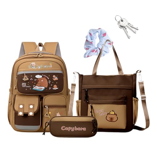 Sac à dos Capybara mignon avec sa trousse assortie pour enfants et jeunes