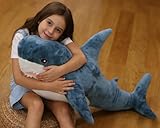 Annco Cuddly Blue Shark Stuffed Animal, Soft Shark Plush Toy for Kids Birthday