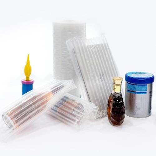 Image of Inflatable Bubble Cushioning Wrap Roll Wine Bottle Protector, Packing Materials for Shipping and Moving Glass Fragile Items, 15.7 Inches *164 Feet Large Wide Liquor Travel Bags Alcohol Shipper
